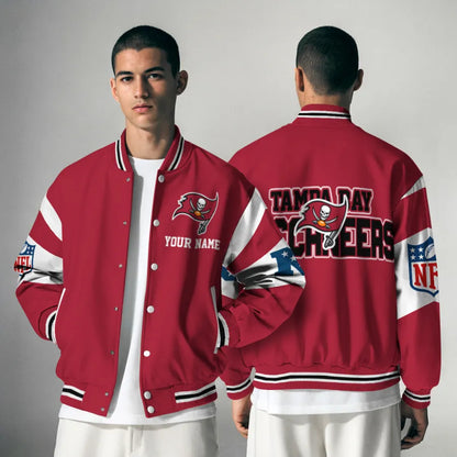 [HOT DEAL] NEW CUSTOMIZED NFL10 TBB TAMPA BAY BUCCANEERS SATIN VARSITY & BASEBALL JACKET
