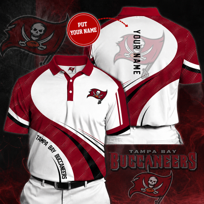 LIMITED EDITION - NEW CUSTOMIZED NFL10 TBB TAMPA BAY BUCCANEERS POLO SHIRT