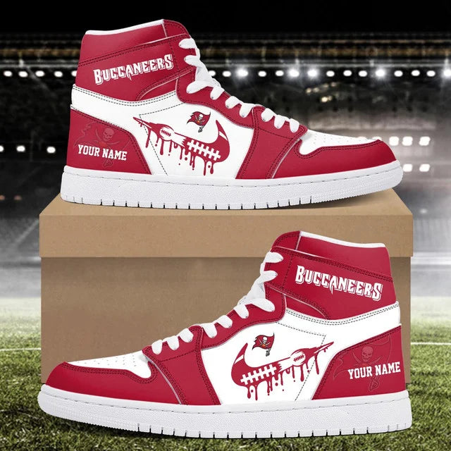 LIMITED EDITION - NEW CUSTOMIZED NFL10 TBB TAMPA BAY BUCCANEERS AIR JORDAN SNEAKERS