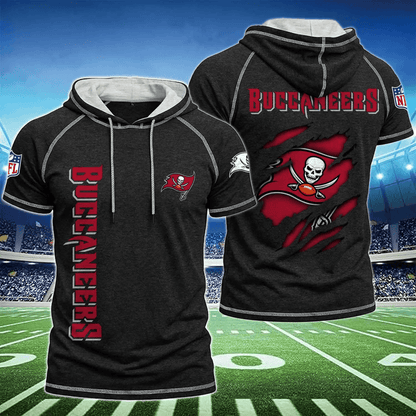 [SPECIAL OFFER] NEW CUSTOMIZED NFL10 TBB TAMPA BAY BUCCANEERS SHORT SLEEVE HOODIE