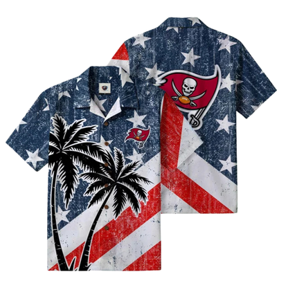 LIMITED EDITION - NEW CUSTOMIZED NFL10 TBB TAMPA BAY BUCCANEERS PATRIOTIC 250 USA HAWAIIAN SHIRT