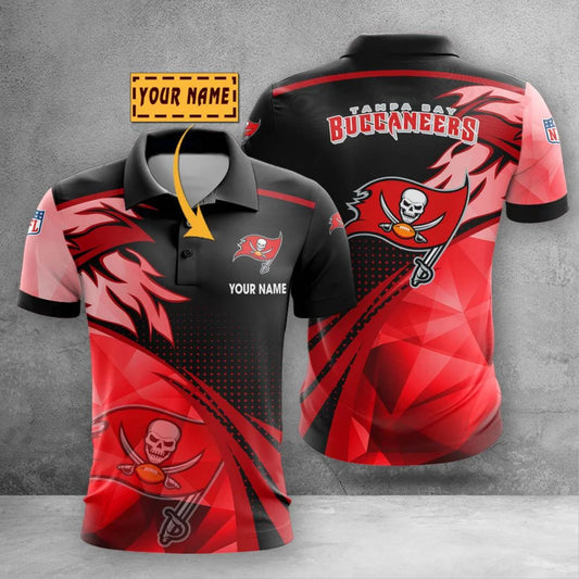 LIMITED EDITION - NEW CUSTOMIZED NFL10 TBB TAMPA BAY BUCCANEERS POLO SHIRT