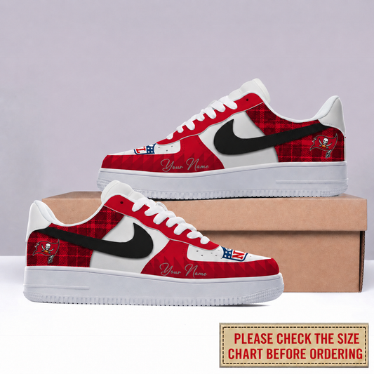 LIMITED EDITION - NEW CUSTOMIZED NFL10 TBB TAMPA BAY BUCCANEERS AF1 SHOES