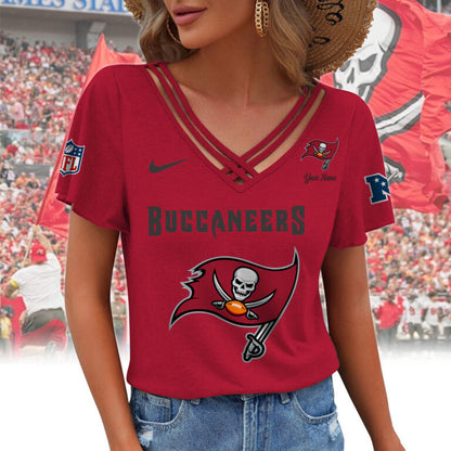 [SPECIAL OFFER] NEW CUSTOMIZED NFL10 TBB TAMPA BAY BUCCANEERS V-NECK SHIRT