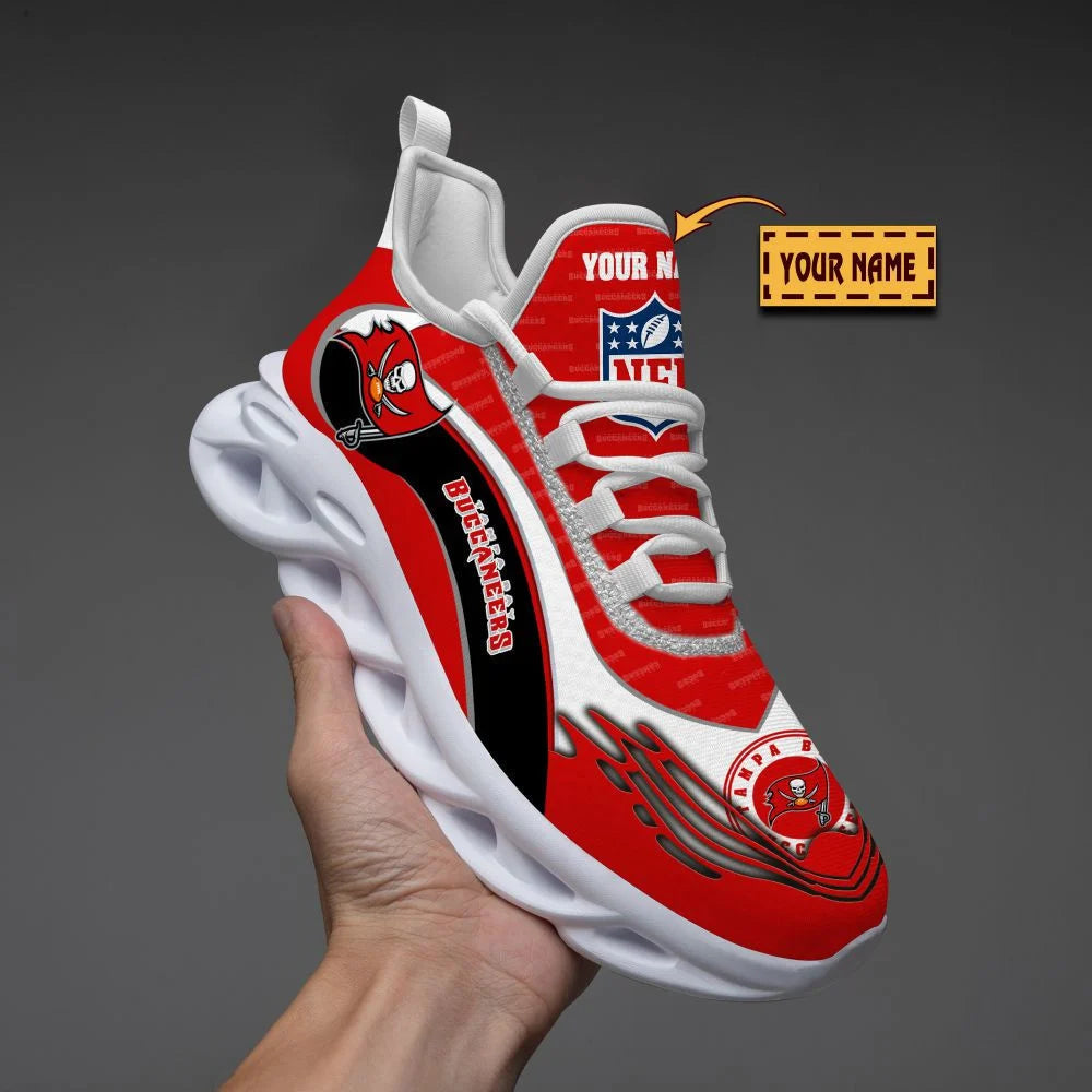 LIMITED EDITION - NEW CUSTOMIZED NFL10 TBB TAMPA BAY BUCCANEERS UNISEX MAX SOUL SHOES