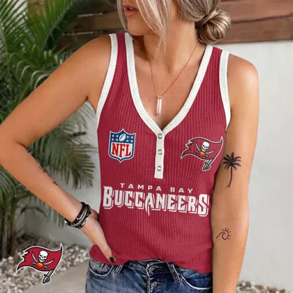 [SPECIAL OFFER] NEW CUSTOMIZED NFL10 TBB TAMPA BAY BUCCANEERS WOMEN'S V-NECK TANK TOP