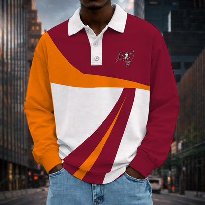 [SPECIAL OFFER] NEW CUSTOMIZED NFL10 TBB TAMPA BAY BUCCANEERS LONG SLEEVE POLO SHIRT