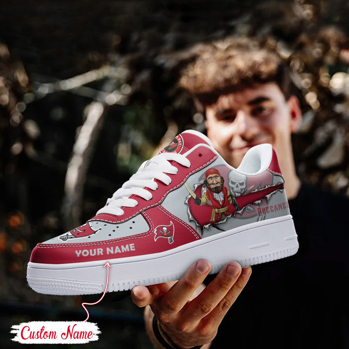 LIMITED EDITION - NEW CUSTOMIZED NFL10 TBB TAMPA BAY BUCCANEERS AF1 SNEAKERS