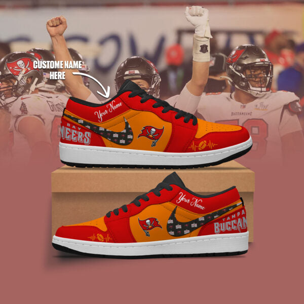 [SPECIAL OFFER] NEW CUSTOMIZED NFL10 TBB TAMPA BAY BUCCANEERS AIR JORDAN LOW SHOES