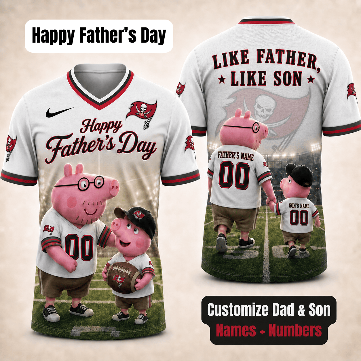 [FATHER'S DAY] NEW CUSTOMIZED NFL10 TBB TAMPA BAY BUCCANEERS FOOTBALL JERSEY