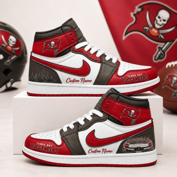 [SPECIAL OFFER] NEW CUSTOMIZED NFL10 TBB TAMPA BAY BUCCANEERS AIR JORDAN 1