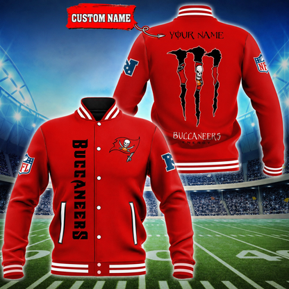 LIMITED EDITION - NEW CUSTOMIZED NFL10 TBB TAMPA BAY BUCCANEERS SATIN VARSITY & BASEBALL JACKET