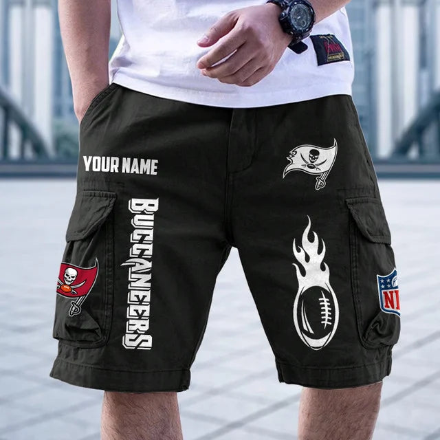 [SPECIAL OFFER] NEW CUSTOMIZED NFL10 TBB TAMPA BAY BUCCANEERS CARGO SHORTS