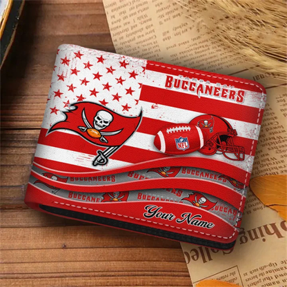 [SPECIAL OFFER] NEW CUSTOMIZED NFL10 TBB TAMPA BAY BUCCANEERS LEATHER WALLET