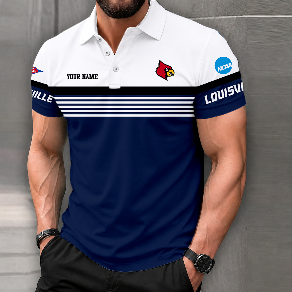 LIMITED EDITION - NEW CUSTOMIZED NCAA FBS10 ULC LOUISVILLE CARDINALS POLO SHIRT