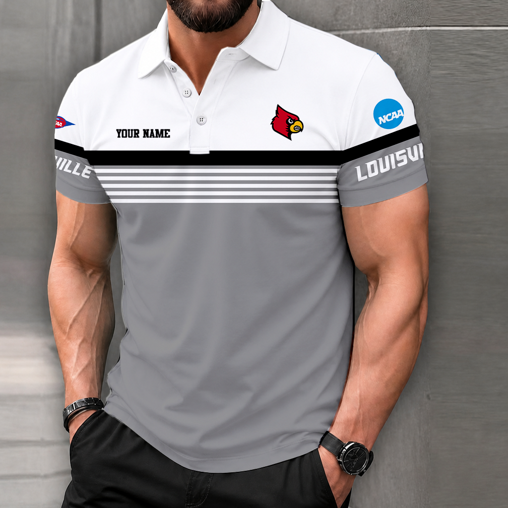 LIMITED EDITION - NEW CUSTOMIZED NCAA FBS10 ULC LOUISVILLE CARDINALS POLO SHIRT