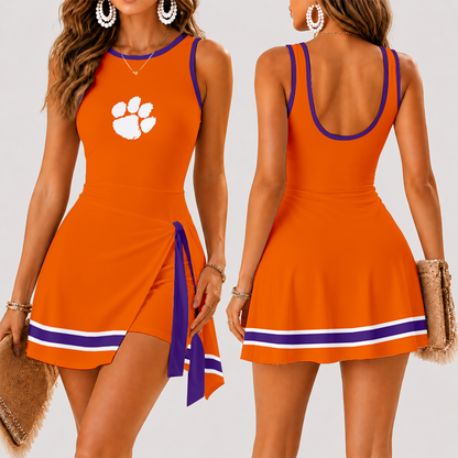 [FAN FAVORITE] NEW CUSTOMIZED NCAA FBS07 CST CLEMSON TIGERS WOMEN'S SUMMER SKORT DRESS