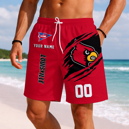 LIMITED EDITION - NEW CUSTOMIZED NCAA FBS10 ULC LOUISVILLE CARDINALS SHORT PANTS