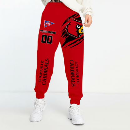LIMITED EDITION - NEW CUSTOMIZED NCAA FBS10 ULC LOUISVILLE CARDINALS UNISEX LONG PANTS