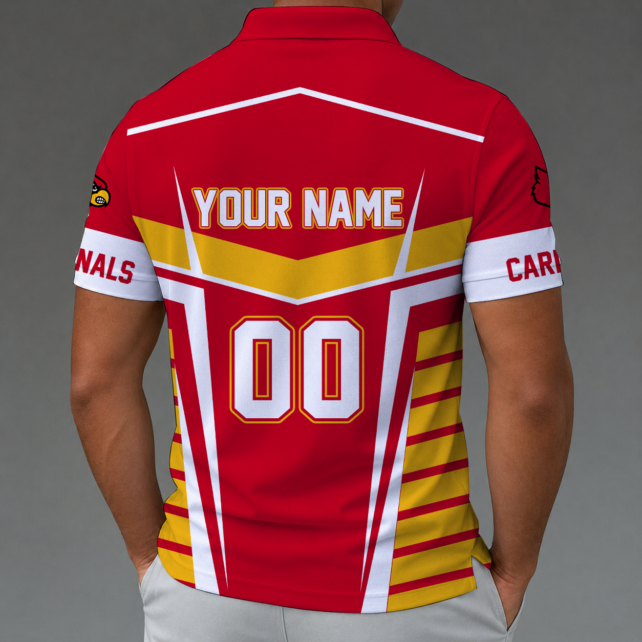 [FAN FAVORITE] NEW CUSTOMIZED NCAA FBS10 ULC LOUISVILLE CARDINALS POLO SHIRT