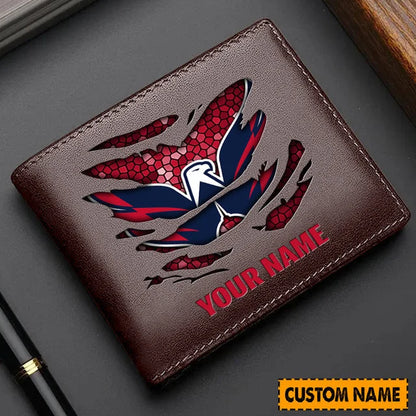 LIMITED EDITION - NEW CUSTOMIZED NHL10 WCP WASHINGTON CAPITALS LEATHER WALLET