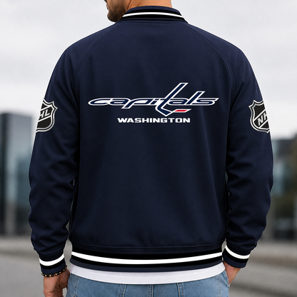 [SUPER SALE] NEW CUSTOMIZED NHL10 WCP WASHINGTON CAPITALS MULTICOLOR MEN'S CASUAL JACKET