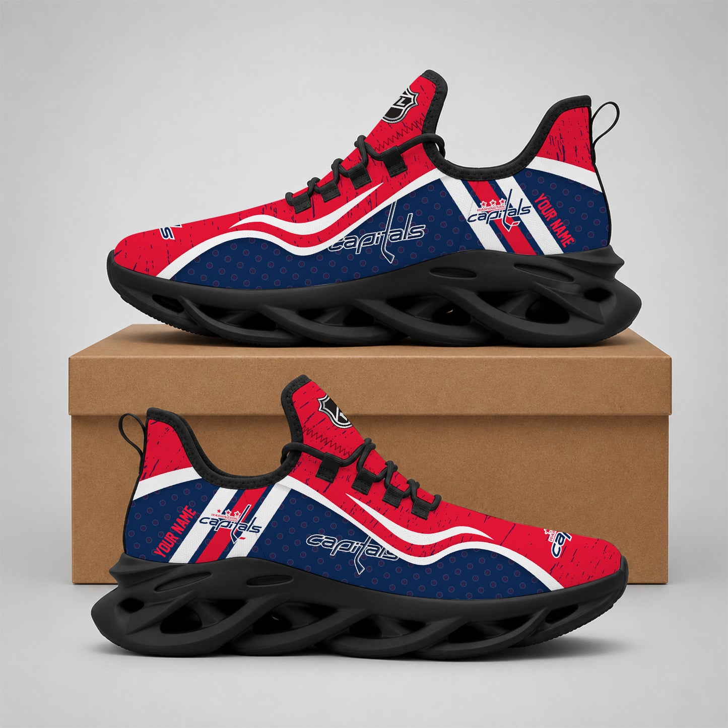VIRAL EDITION - NEW CUSTOMIZED NHL10 WCP WASHINGTON CAPITALS CLUNKY SNEAKERS
