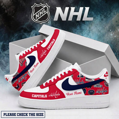 LIMITED EDITION - NEW CUSTOMIZED NHL10 WCP WASHINGTON CAPITALS AF1 SHOES