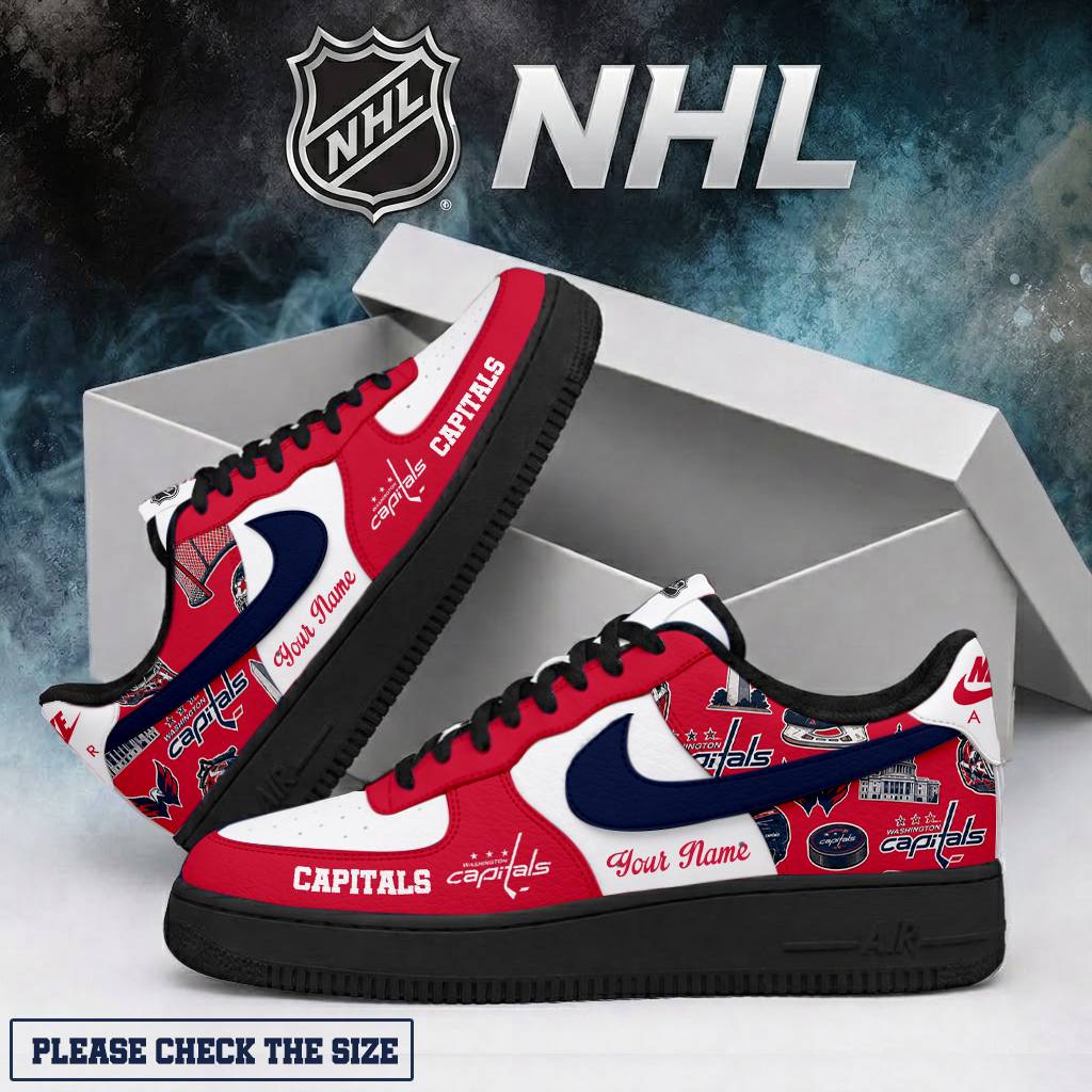 LIMITED EDITION - NEW CUSTOMIZED NHL10 WCP WASHINGTON CAPITALS AF1 SHOES