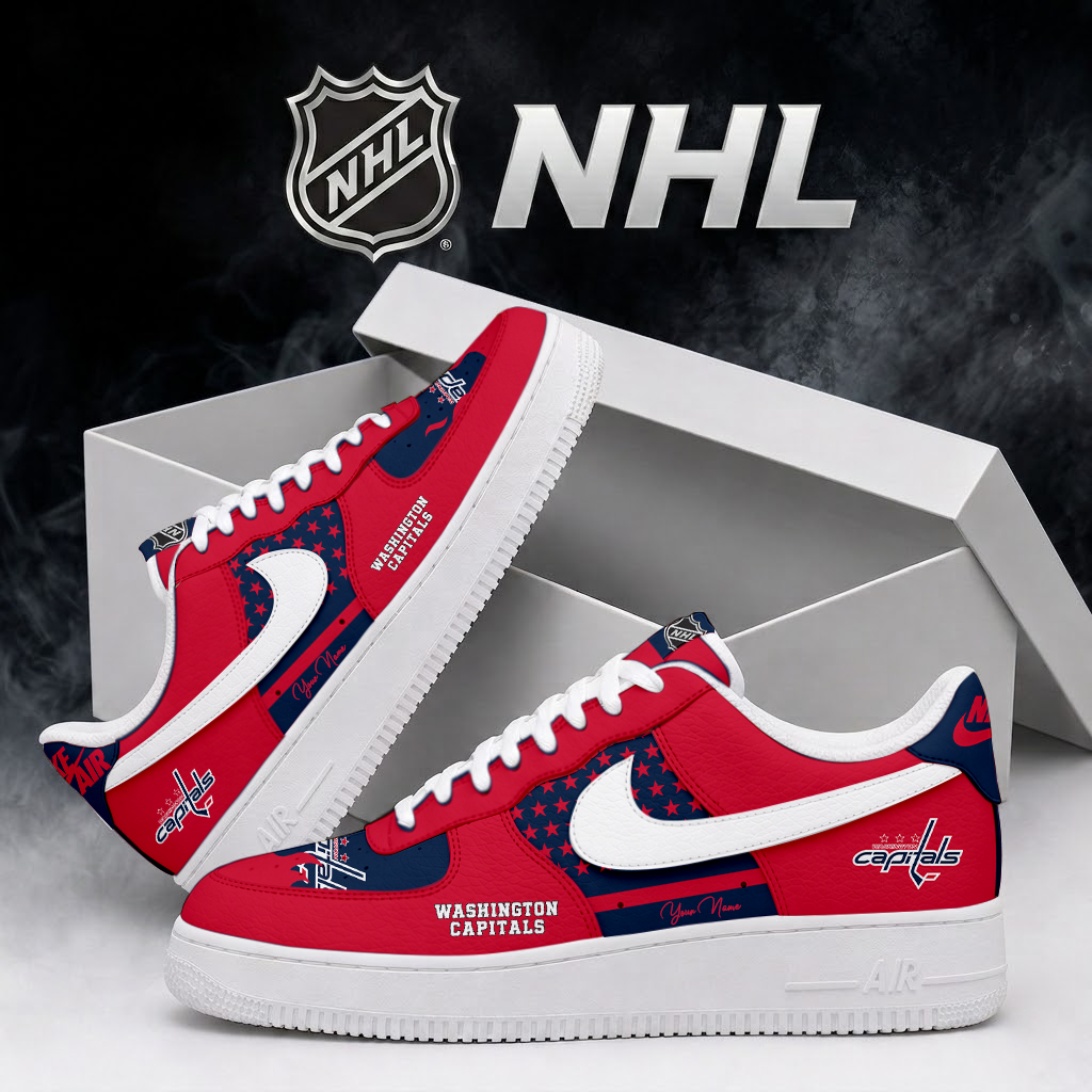 SPECIAL EDITION - NEW CUSTOMIZED NHL10 WCP WASHINGTON CAPITALS AF1 SHOES