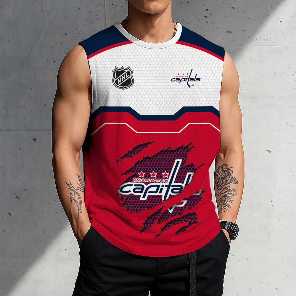 SPECIAL EDITION - NEW CUSTOMIZED NHL10 WCP WASHINGTON CAPITALS MEN'S GYM SHIRT