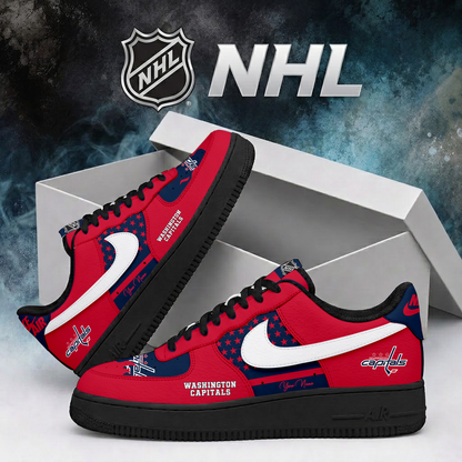 SPECIAL EDITION - NEW CUSTOMIZED NHL10 WCP WASHINGTON CAPITALS AF1 SHOES