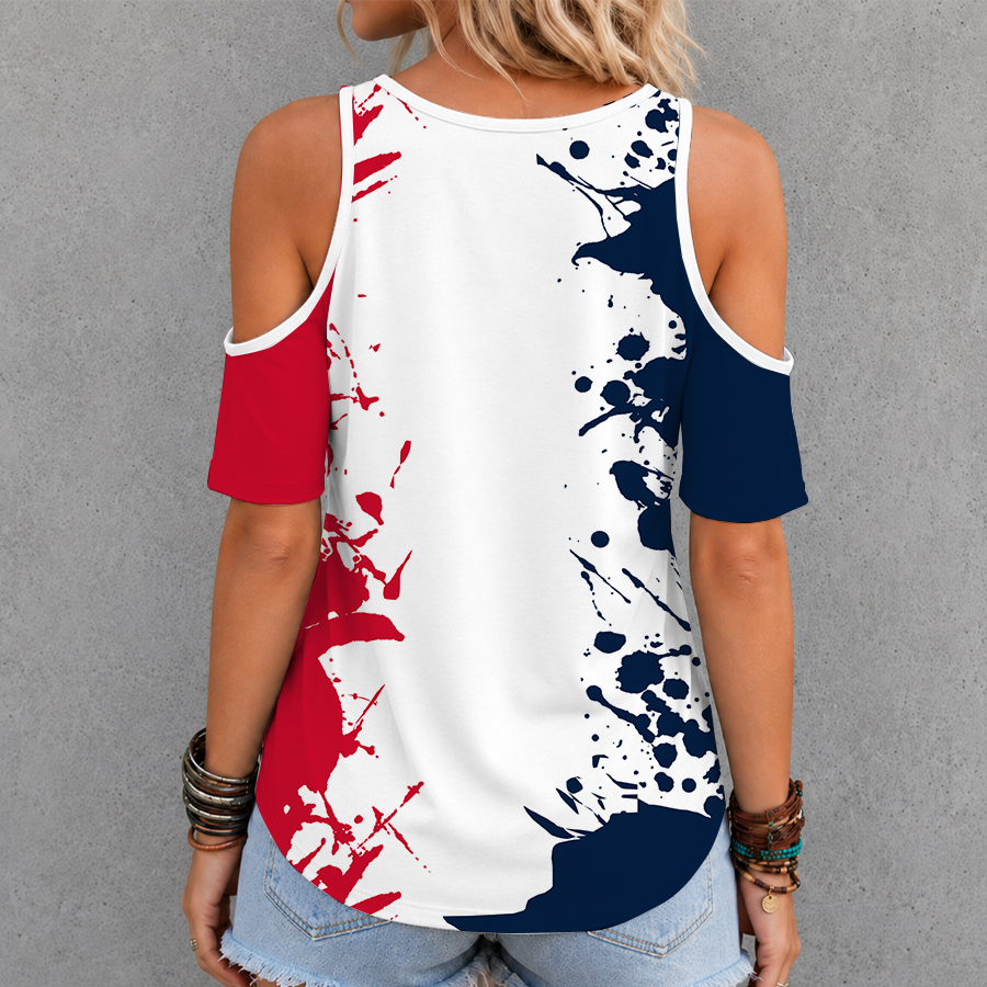 [SUPER SALE] NEW CUSTOMIZED NHL10 WCP WASHINGTON CAPITALS CRISS CROSS V-NECK TOP