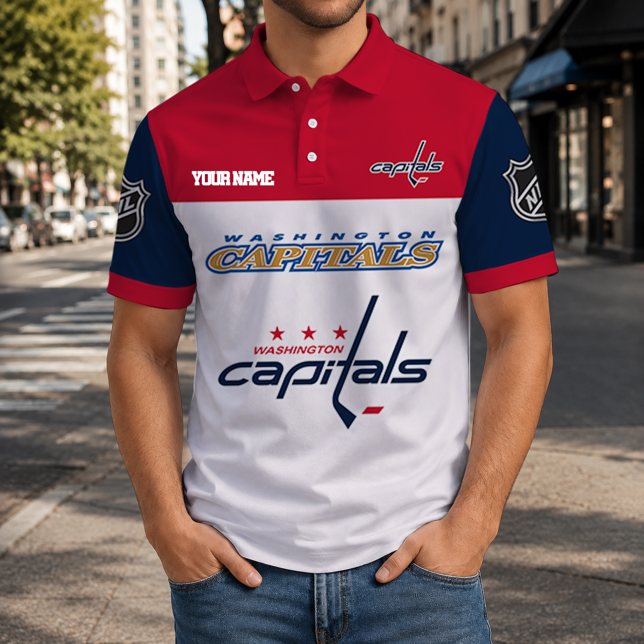 EXCLUSIVE EDITION - NEW CUSTOMIZED NHL10 WCP WASHINGTON CAPITALS T-SHIRT, POLO SHIRT, ZIP POLO SHIRT, SWEATSHIRT, HOODIE & ZIP HOODIE