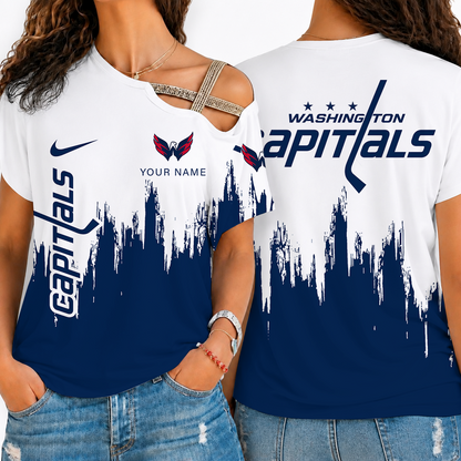 [SUPER SALE] NEW CUSTOMIZED NHL10 WCP WASHINGTON CAPITALS SHOULDER SHIRT