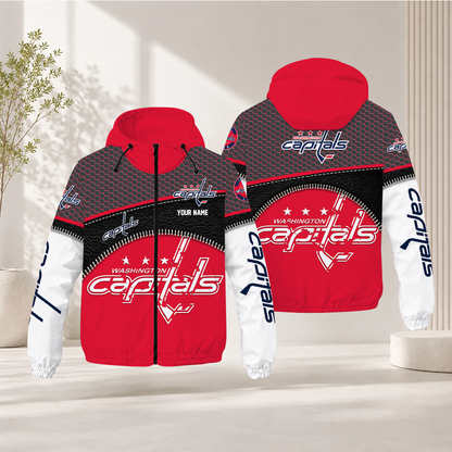 EXCLUSIVE EDITION - NEW CUSTOMIZED NHL10 WCP WASHINGTON CAPITALS WINDBREAKER JACKET