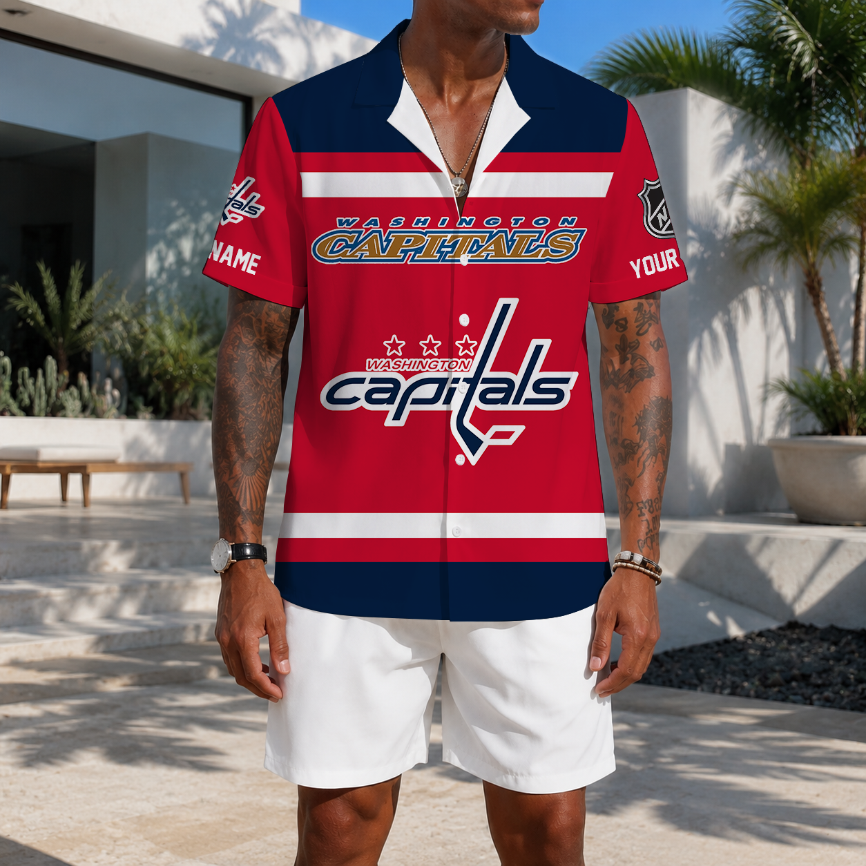 LIMITED EDITION - NEW CUSTOMIZED NHL10 WCP WASHINGTON CAPITALS UNISEX HAWAIIAN SHIRT