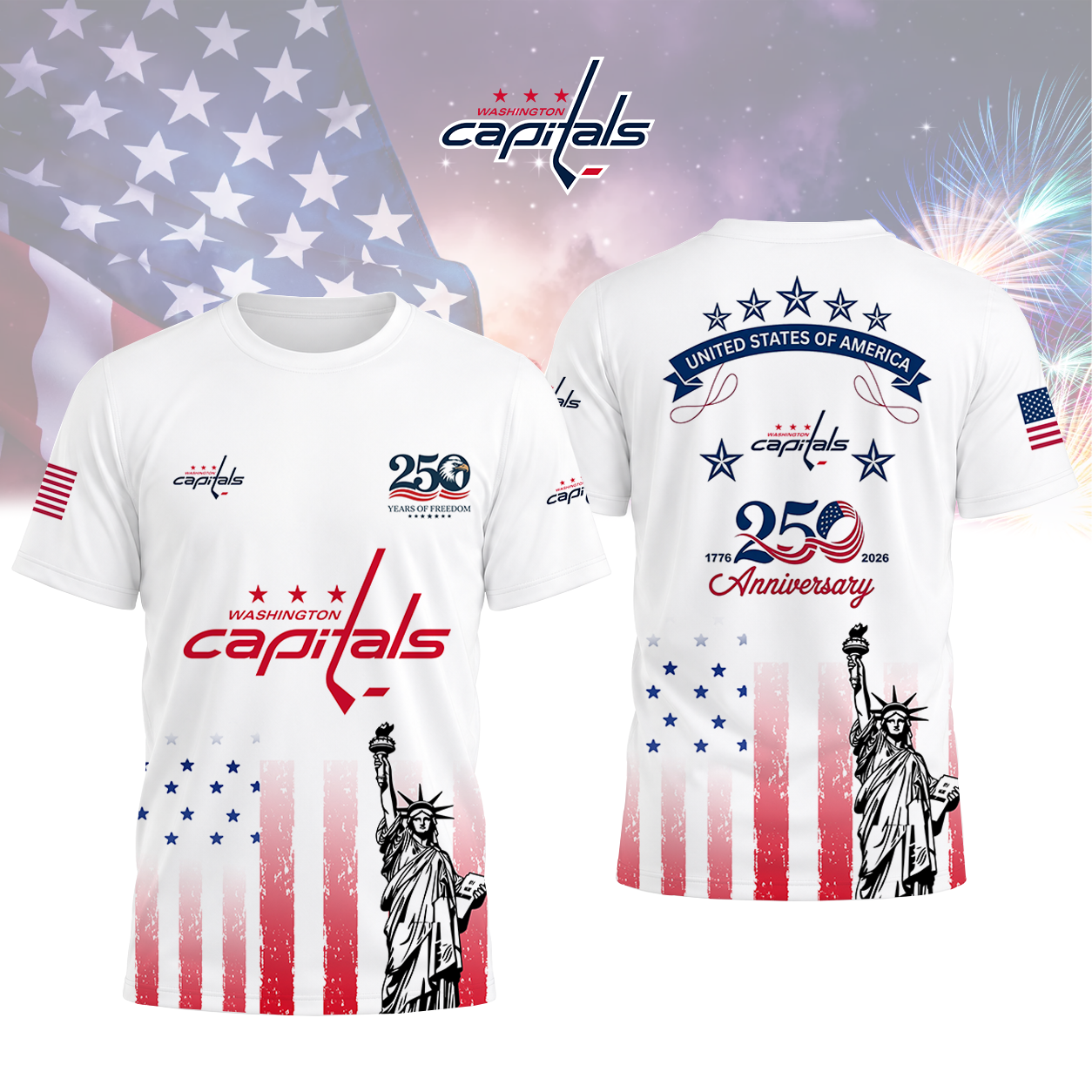 LIMITED EDITION - NEW CUSTOMIZED NHL10 WCP WASHINGTON CAPITALS T-SHIRT, POLO SHIRT, ZIP POLO SHIRT, SWEATSHIRT, HOODIE & ZIP HOODIE