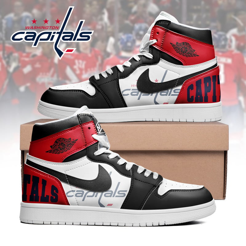 LIMITED EDITION - NEW CUSTOMIZED NHL10 WS CAPITALS AIR JORDAN SNEAKERS