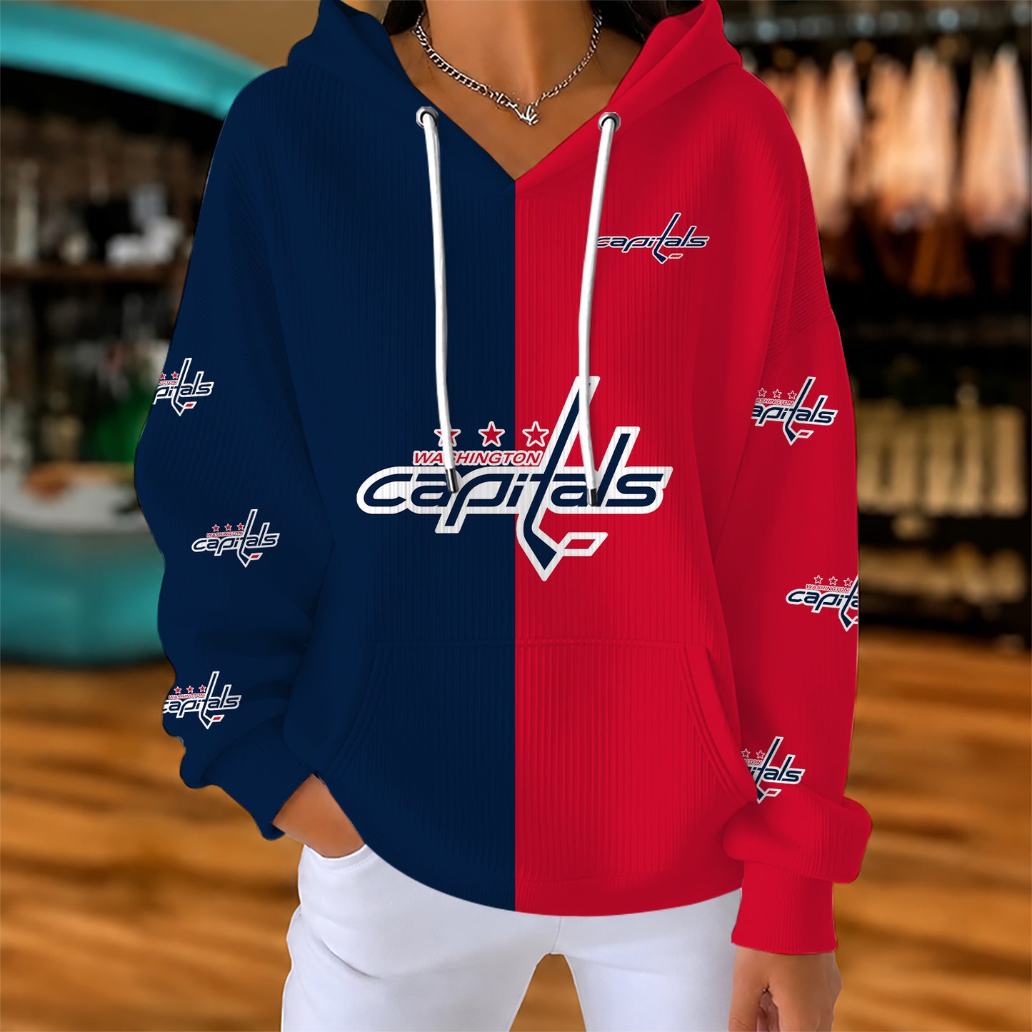 [SUPER SALE] NEW CUSTOMIZED NHL10 WCP WASHINGTON CAPITALS RIBBED HOODIE & SWEATSHIRT