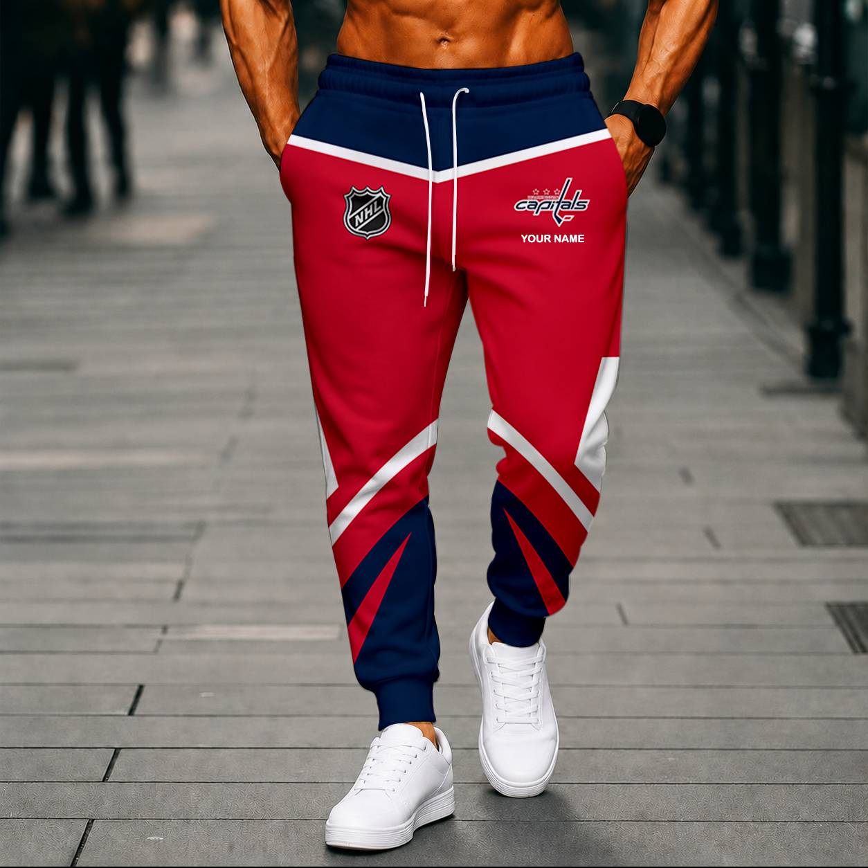 LIMITED EDITION - NEW CUSTOMIZED NHL10 WCP WASHINGTON CAPITALS UNISEX LONG PANTS