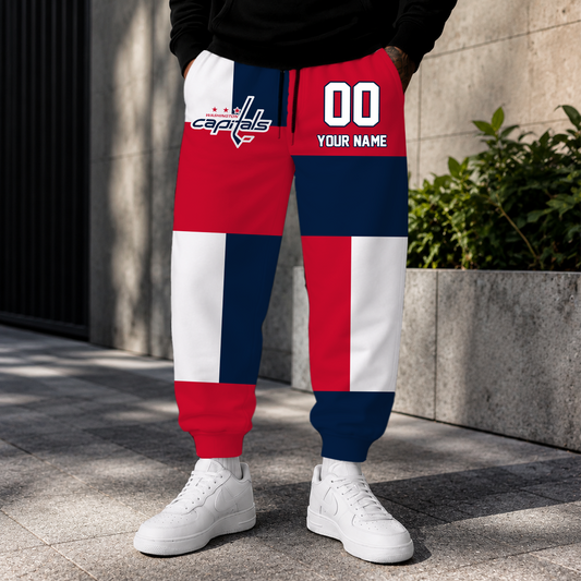 LIMITED EDITION - NEW CUSTOMIZED NHL10 WCP WASHINGTON CAPITALS SWEATPANTS