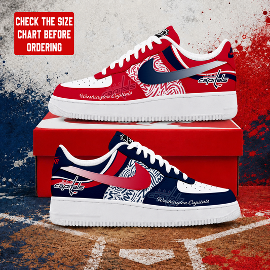 LIMITED EDITION - NEW CUSTOMIZED NHL10 WCP WASHINGTON CAPITALS AF1 SHOES