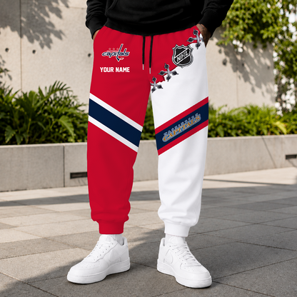 LIMITED EDITION - NEW CUSTOMIZED NHL10 WCP WASHINGTON CAPITALS SWEATPANTS