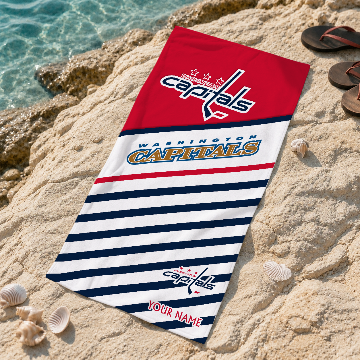 LIMITED EDITION - NEW CUSTOMIZED NHL10 WCP WASHINGTON CAPITALS BEACH TOWEL