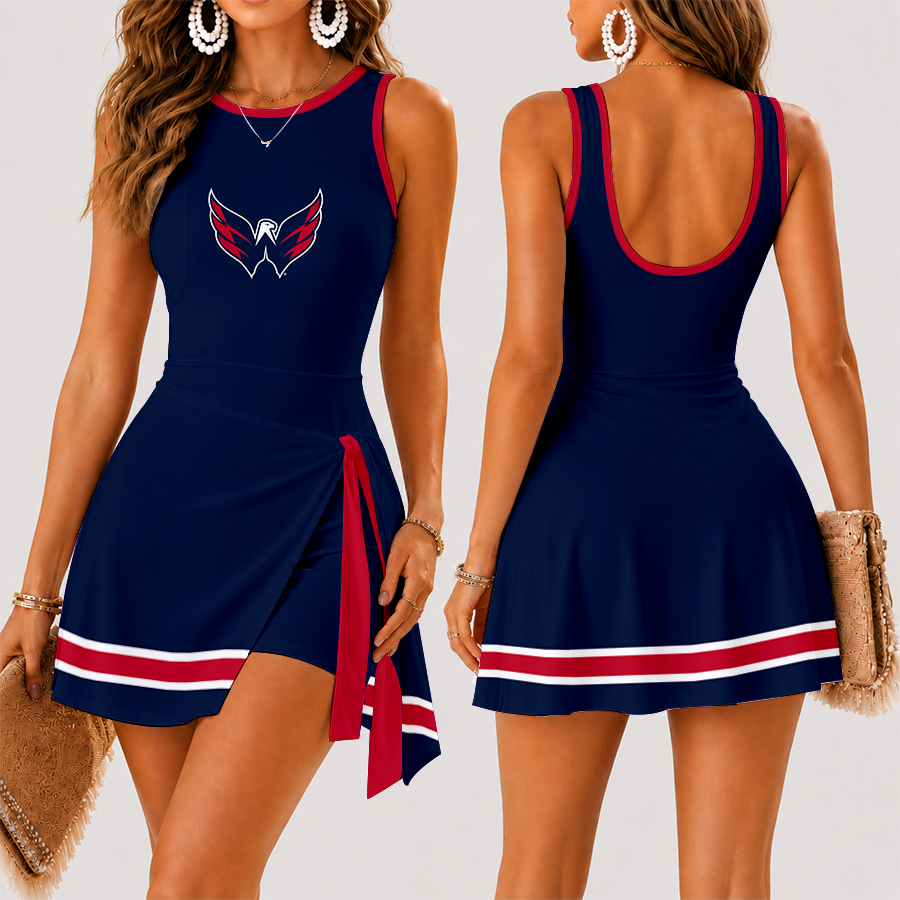 [SUPER SALE] NEW CUSTOMIZED NHL10 WCP WASHINGTON CAPITALS WOMEN'S SUMMER SKORT DRESS