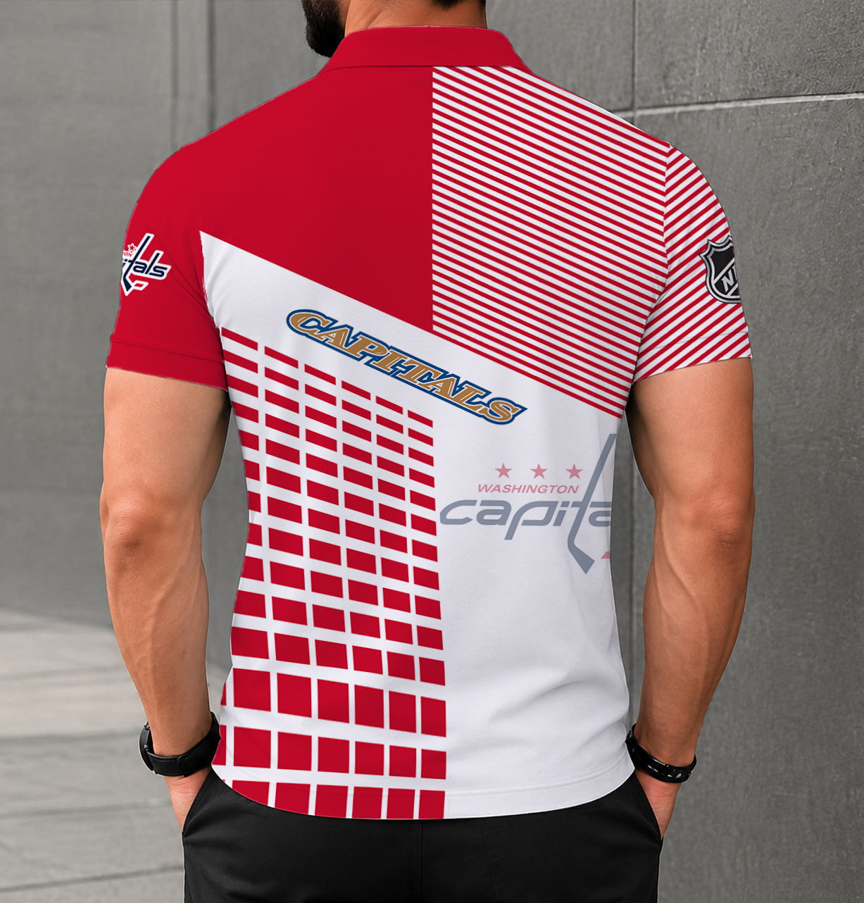 VIRAL EDITION - NEW CUSTOMIZED NHL10 WCP WASHINGTON CAPITALS POLO SHIRT