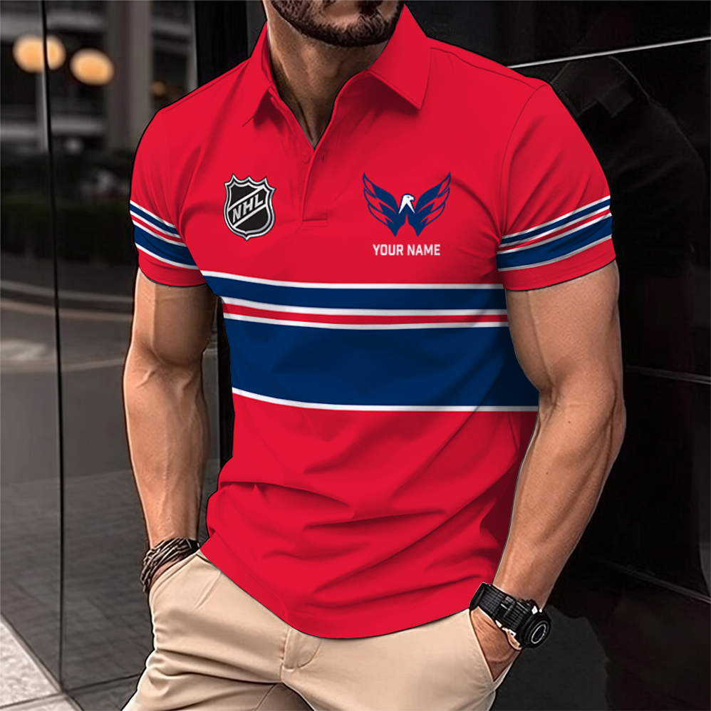 [SUPER SALE] NEW CUSTOMIZED NHL10 WCP WASHINGTON CAPITALS POLO SHIRT
