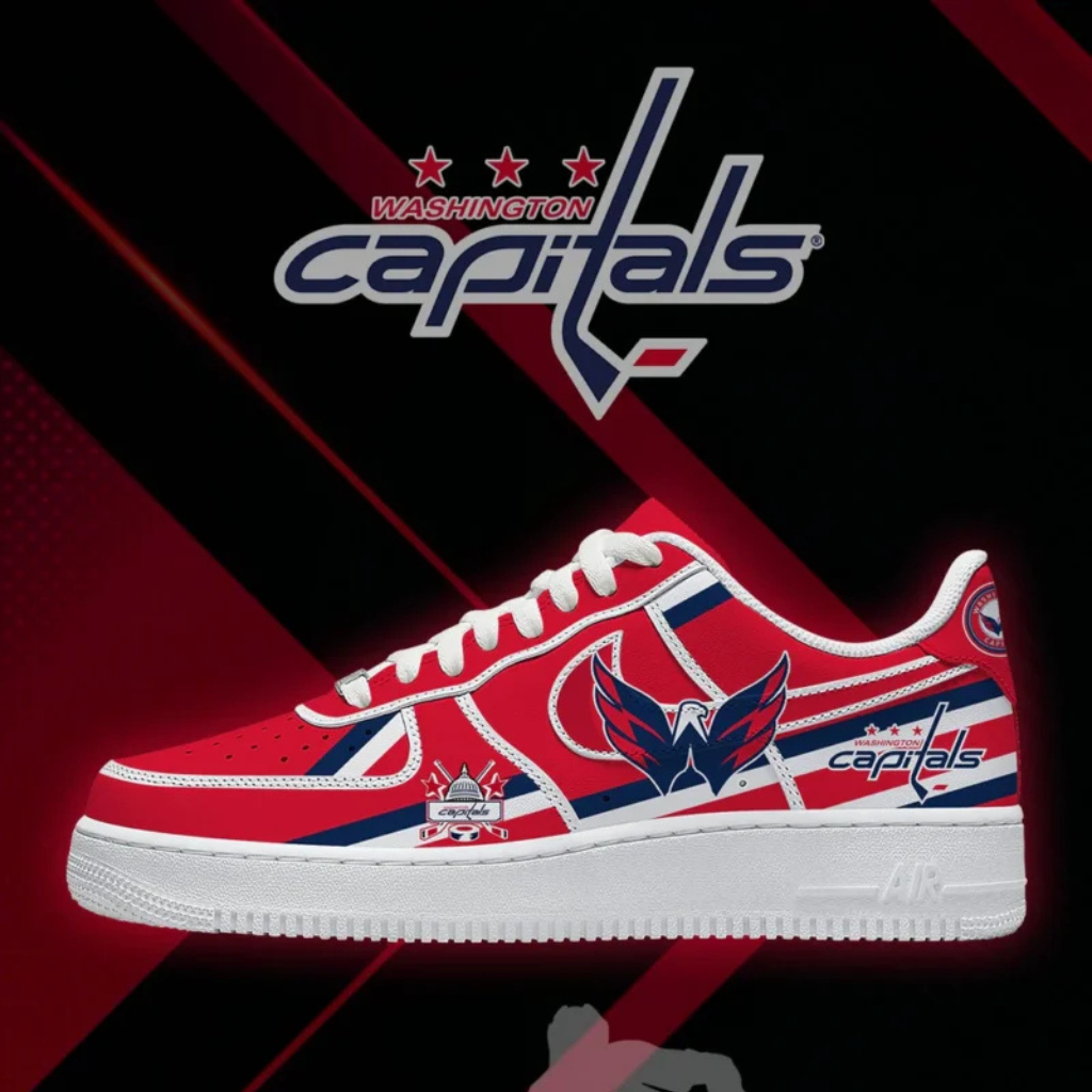 LIMITED EDITION - NEW CUSTOMIZED NHL10 WCP WASHINGTON CAPITALS AF1 SHOES