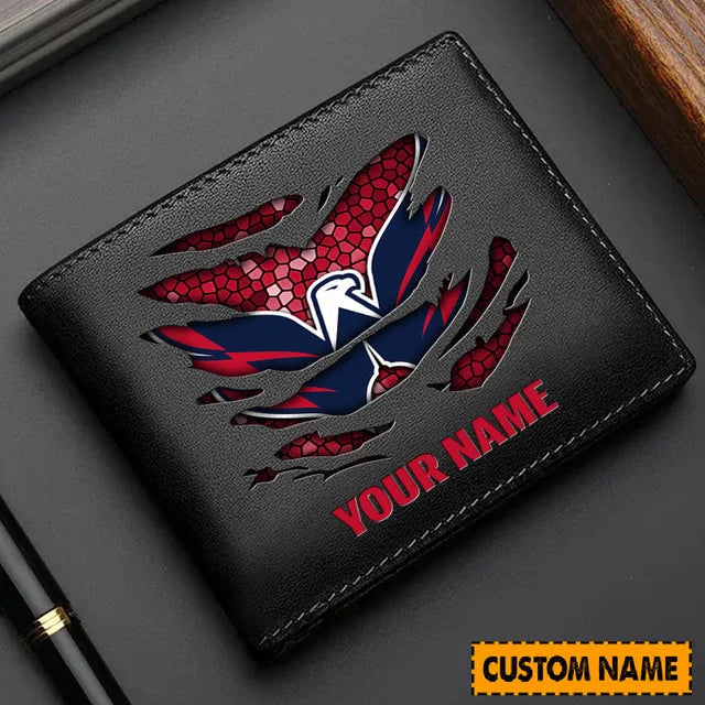 LIMITED EDITION - NEW CUSTOMIZED NHL10 WCP WASHINGTON CAPITALS LEATHER WALLET